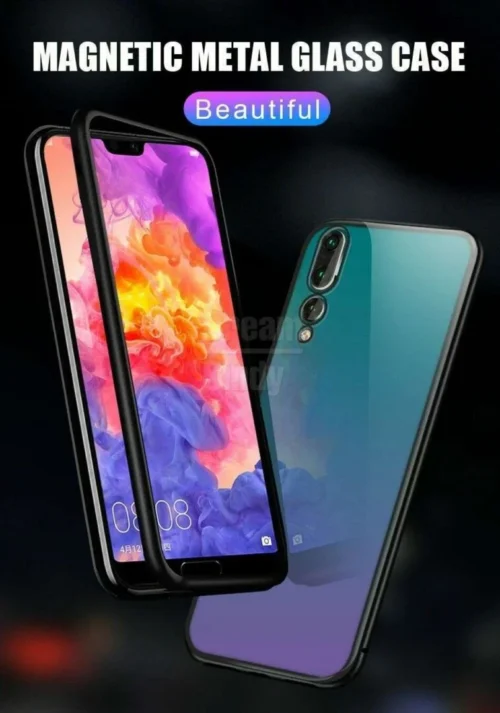 Cover Per Huawei Mate 20 Lite Alluminio Magnetica Vetro