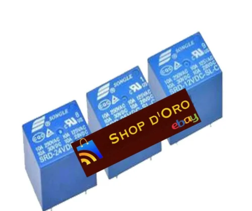 5 Pezzi Relè Relay 12V Songle Srd-12Vdc-Sl-C 250V 10A