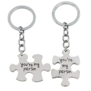2 Pezzi Portachiavi Coppie Puzzle Lettere You Are My Person