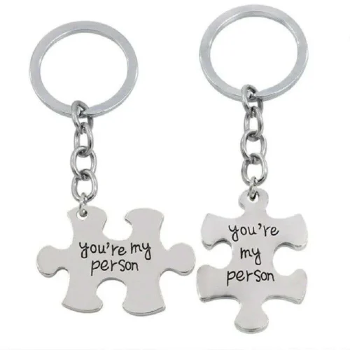2 Pezzi Portachiavi Coppie Puzzle Lettere You Are My Person