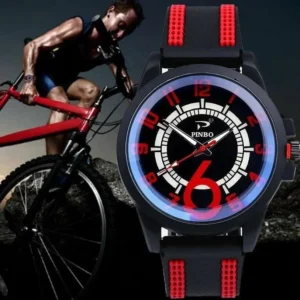 Orologio Uomo Pinbo Ciclismo Fitness Silicone Rosso Nero