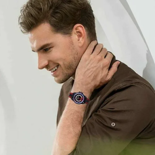 Orologio Uomo Pinbo Ciclismo Fitness Silicone Rosso Nero