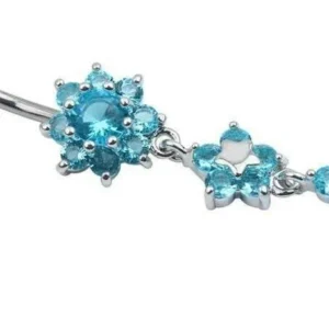 Piercing Ombelico Anallergico Blue Donna Acciaio Chirurgico
