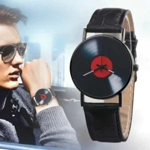 Orologio Uomo Analogico Stile Vinyl Record Quarzo