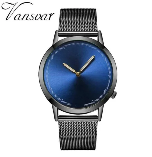 Orologio Uomo Vansvar Analogico Semplice Grigio Blue Acciaio