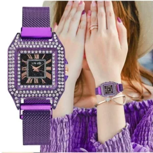 Orologio Donna Lin Jie Viola Brillante Quadrante Largo