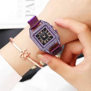 Orologio Donna Lin Jie Viola Brillante Quadrante Largo
