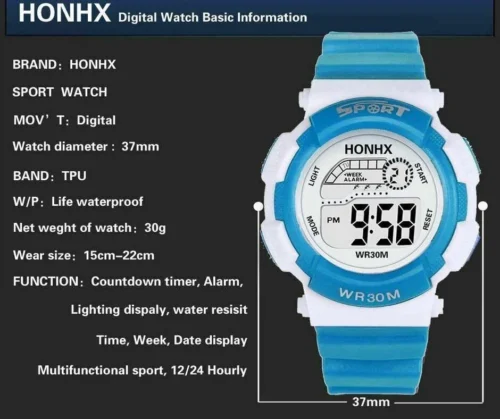 Orologio Bimbi Bambini Honhx Alta Qualita Digitale Waterproof