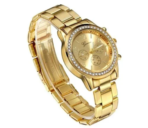 Orologio Donna Geneva Dorato Metallo Alta Qualita Diamanti