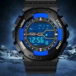 Orologio Led Digitale Honhx Wr30M Blu Sportivo Gomma