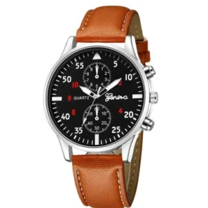 Orologio Uomo Geneva Marrone Nero Analogico Quarzo