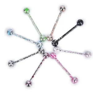 8 Pezzi Lotto Piercing Lingua Tongue Acciaio Chirurgico Bar