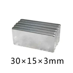 4 Pezzi Lotto Magneti Al Neodimio 30X15X3Mm Super Potenti