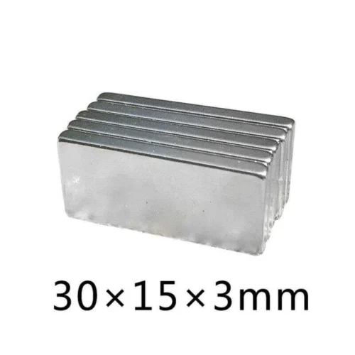 4 Pezzi Lotto Magneti Al Neodimio 30X15X3Mm Super Potenti