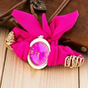 Orologio Bracciale Geneva Donna Foulard Full Pink Analogico