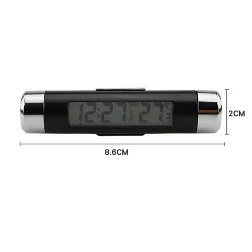 Termometro Digitale 2 In 1 Led Orologio Auto Temperatura Lcd