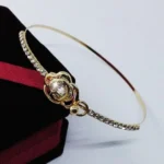 Bracciale Donna Dorato Rosa Golden Fiore Con Strass Polso