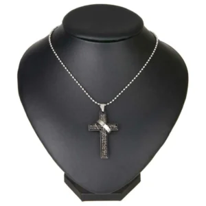 Collana Croce Gesù Cristo Cristiani Con Anello Preghiera