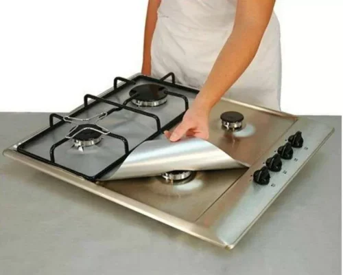4 Pezzi Pellicola Piano Cottura Forno A Gas Cucina Argento