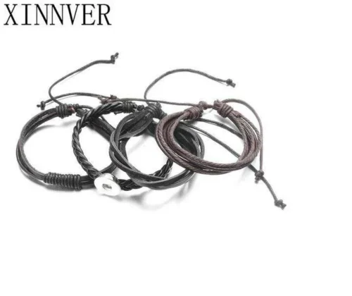 Bracciale Uomo Cuoio Vari Strati Intrecciato Cuoio Marrone
