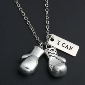 Collana Con Ciondolo Pendente Guantone Grande Ring Boxe