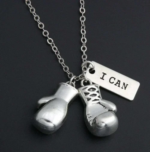 Collana Con Ciondolo Pendente Guantone Grande Ring Boxe
