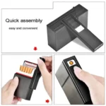 Porta Sigarette Con Accendino Elettronico Ricaricabile Usb