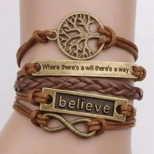 Bracciale Uomo Donna Albero Della Vita Tree Of Life Marrone