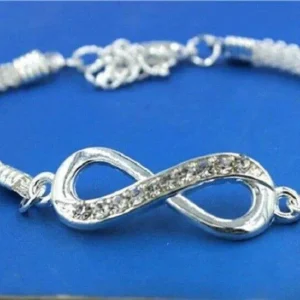 Bracciale Donna Infinito Strass Infinity Argentato Metallo