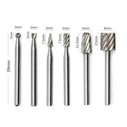 6 Pezzi Lotto Mini Punte Trapano 1/8 Per Legno Cnc Intaglio
