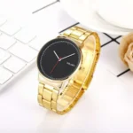 Orologio Uomo Yolako Dorato Quadrante Nero Analagico Elegante