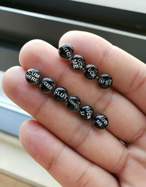 10 Pezzi Piercing Lingua Parole Spinte Acciaio Chirurgico