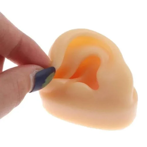 Orecchio Finto In Silicone Per Praticare Piercing Pieghevole