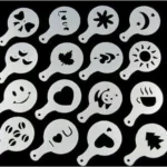 16 Pezzi Stencil Stampi Per Caffe Pads Sparci Polvere Formine
