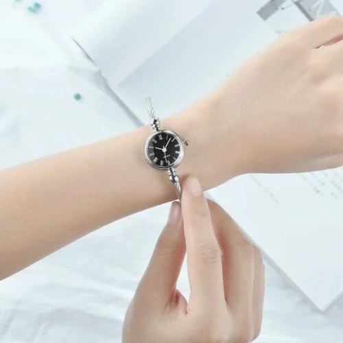 Orologio Donna Filo Intrecciato Analogico Acciaio Argento