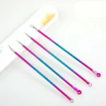 4 Pinze Aghi Rimozione Punti Neri Brufoli Arcobaleno Inox