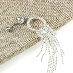 Piercing Ombelico Anallergico Strass Acciaio Chirurgico Pendente