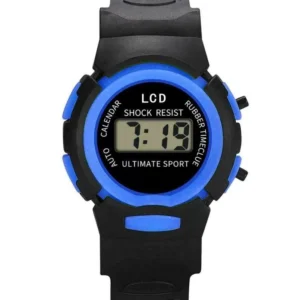 Orologio Digitale Bambino Bimbo Blue Nero Lcd Impermeabile