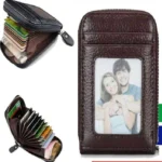 Portafoglio Uomo Pelle Porta Carte Credito Slim Sottile Zip