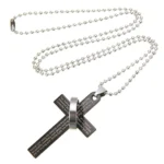 Collana Croce Gesù Cristo Cristiani Con Anello Preghiera