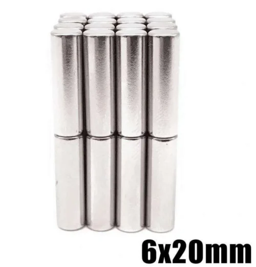 4 Pezzi Lotto Magneti Al Neodimio 6X20Mm Super Potenti