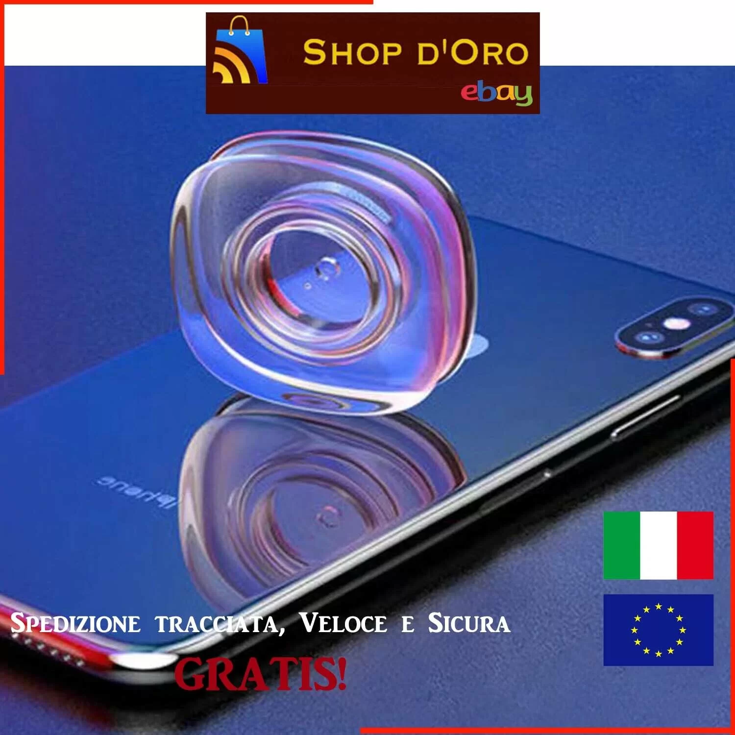 Supporto Smartphone Qualsiasi Superficie Adesivo Pasta Gel
