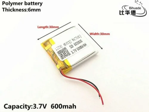 Batteria Lipo Ai Polimeri Di Litio 3.7V 600Mah 603030 Per RC