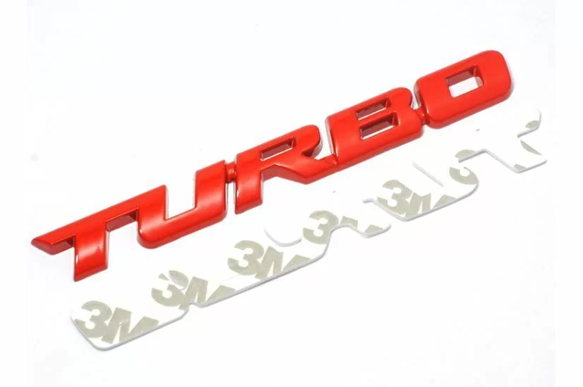 Adesivo Sticker 3D Turbo Rosso Metallizzato Auto
