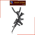 Collana Guerra Mitra Fucile M4 Fashion Nera Black Pendente