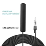Antenna Autoradio Amplificata Universale Auto Adesiva 5m