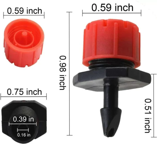 100X 1/4" Gocciolatoi Gocciolatori Per Impianti Irrigazione
