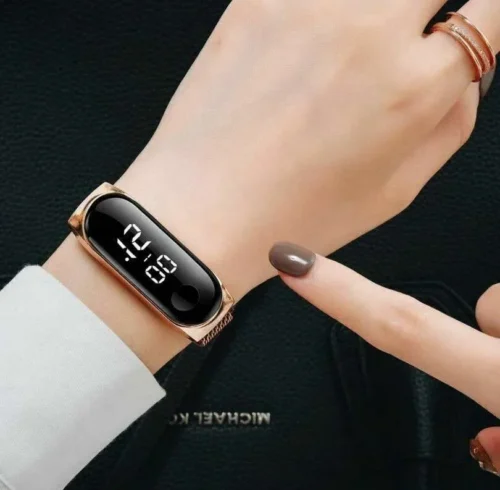 Orologio Digitale Slim Di Lusso Elegante Oro A Led Bracciale