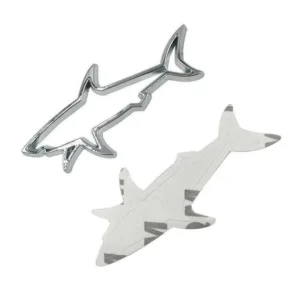 Adesivo Sticker 3D Sagoma Squalo Metallizzato Shark Hollow