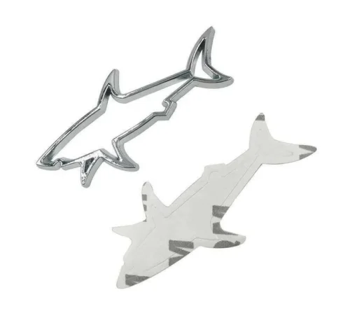 Adesivo Sticker 3D Sagoma Squalo Metallizzato Shark Hollow